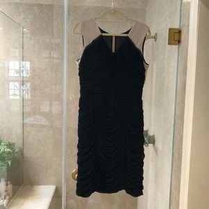 Black and beige crepe/silk cocktail dress size 10